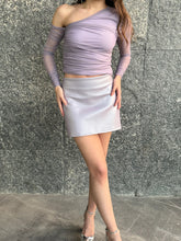 Load image into Gallery viewer, Metallic Faux Mini Skirt