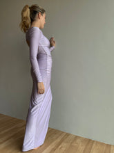 Load image into Gallery viewer, Lavender Draped Bodycon Dress