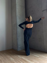 Load image into Gallery viewer, Black Draped Bodycon Dress