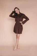 Load image into Gallery viewer, Cut-Out Shirt Dress
