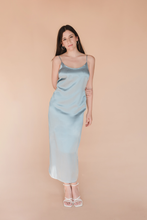 Load image into Gallery viewer, Azure Blue Silk Slip Dress