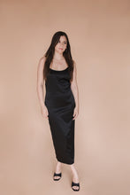 Load image into Gallery viewer, Black Silk Slip Dress