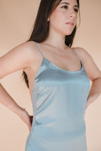 Load image into Gallery viewer, Azure Blue Silk Slip Dress