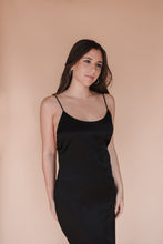 Load image into Gallery viewer, Black Silk Slip Dress