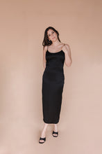 Load image into Gallery viewer, Black Silk Slip Dress