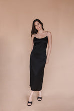 Load image into Gallery viewer, Black Silk Slip Dress