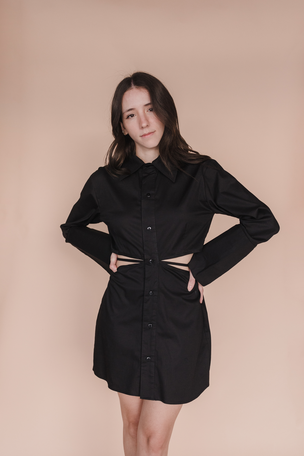 Cut-Out Shirt Dress